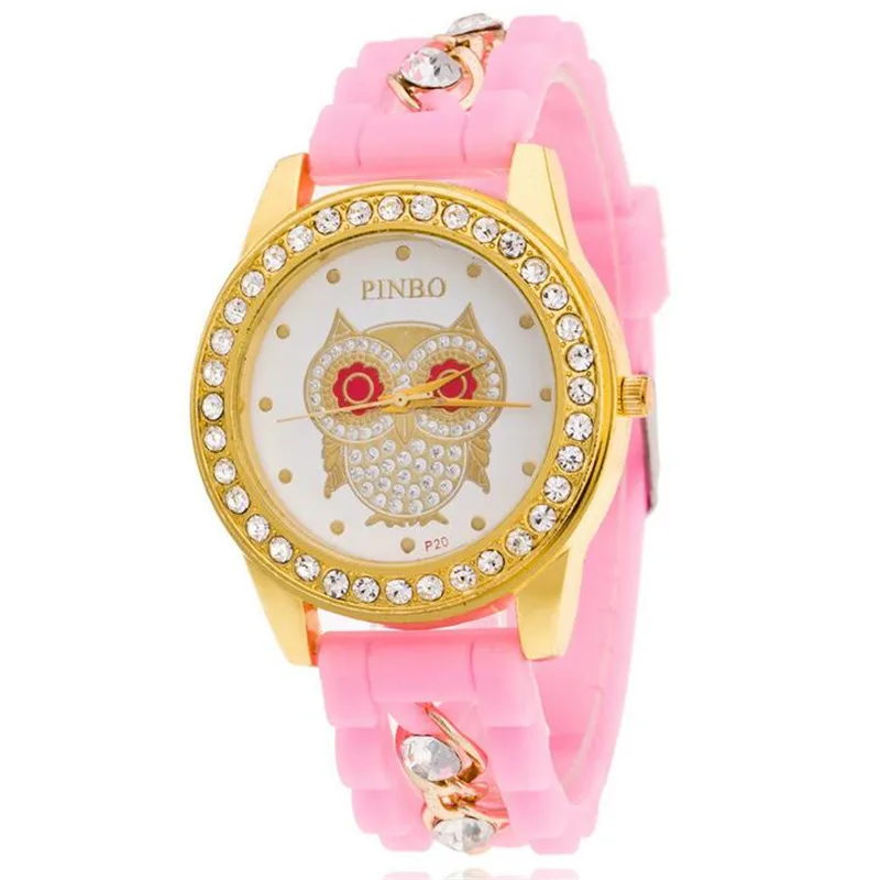 

Diamond Chain Silicone Chain Owl Women's Quartz Watch