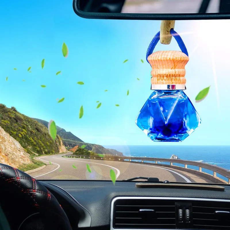 

Diamond Hanging Car Perfume Car Air Freshener Glass Scent AutoInterior Rearview Mirror Decoration Aromatherapy Car Accessory