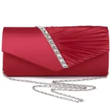 Новинка, Женский атласный клатч, стразы, вечерние клатчи, бриллианты, женский клатч на цепочке, свадебные сумочки, вечерние сумочки