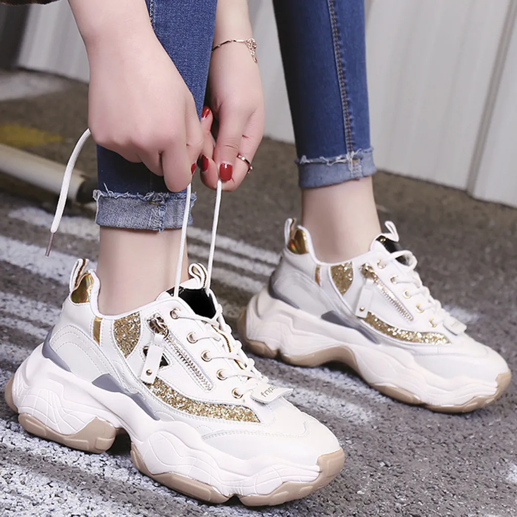

New Fashion 2019 Women Sneakers Cross-tied Mixed Color Lace-up Party Shoes Casual Flats Sneakers Vulcanized Shoes Dropshipping
