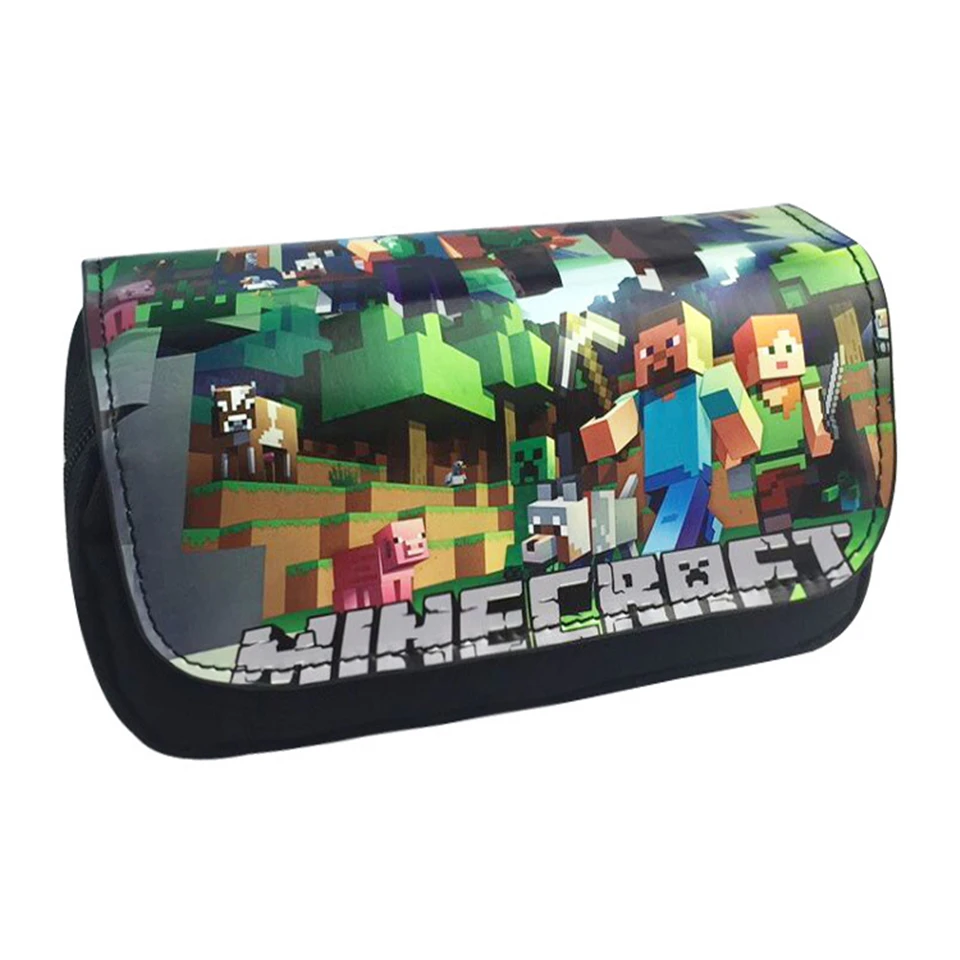 

hot pencil case lling mosaic cartoon game my world 3D printing pencil bag school office stationery supplies children's gift