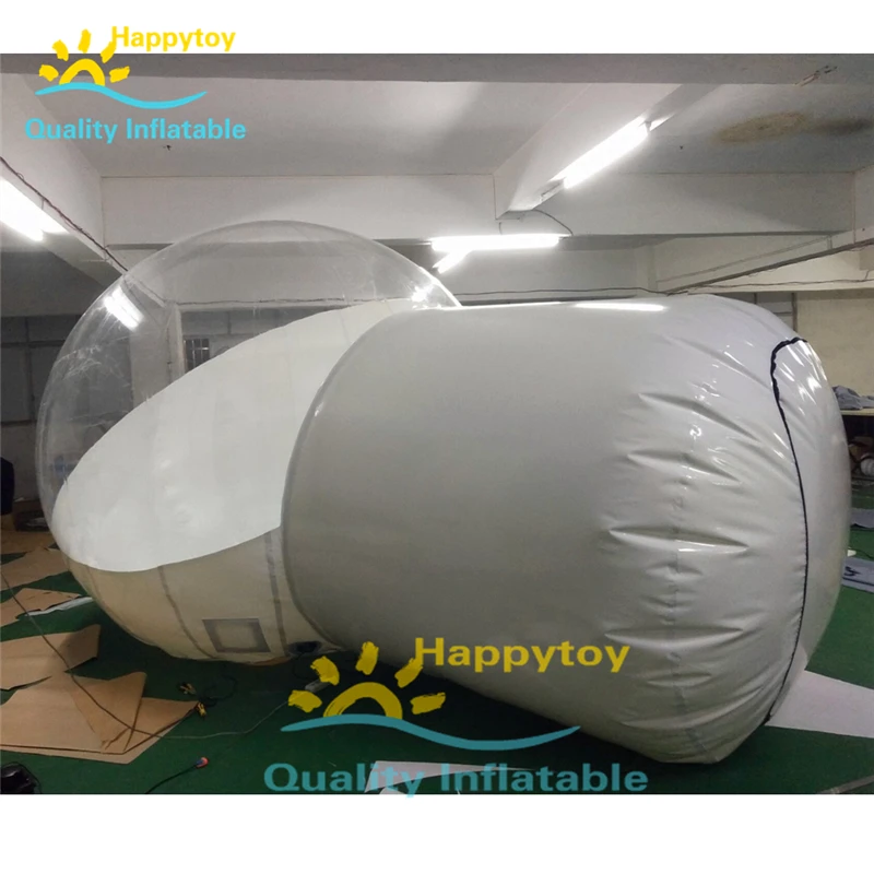 Free Custom Design Outdoor Transparent Inflatable Camping Bubble Tent Color Customize Colorful Strips N Single Tunnel