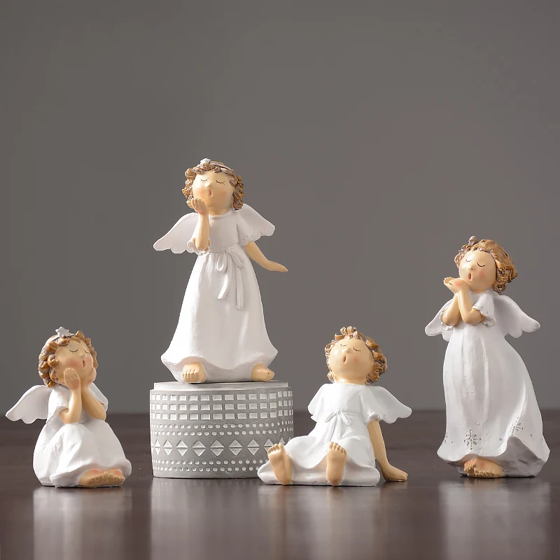 Creative Small angel Lovely font b Kawai b font Resin Arts and Crafts character fairy garden