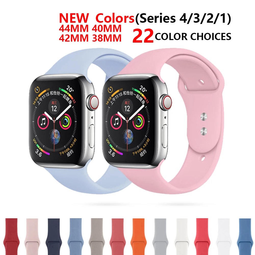 CRESTED Silicone Strap For Apple Watch Band 4 3 iwatch band 42mm 44mm 38mm 40mm Sport bracelet Wrist Correa Watchband Accessorie