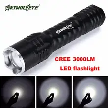 JA 4 Shining Hot Selling Fast Shipping Zoomable Focus 3000 Lumens 3 Modes CREE XML T6 LED 18650 Flashlight Torch Lamp