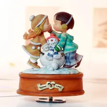 Вращающаяся музыкальная шкатулка подарок на день рождения Снеговик девушка подарки на свадьбу и Рождество для украшения дома