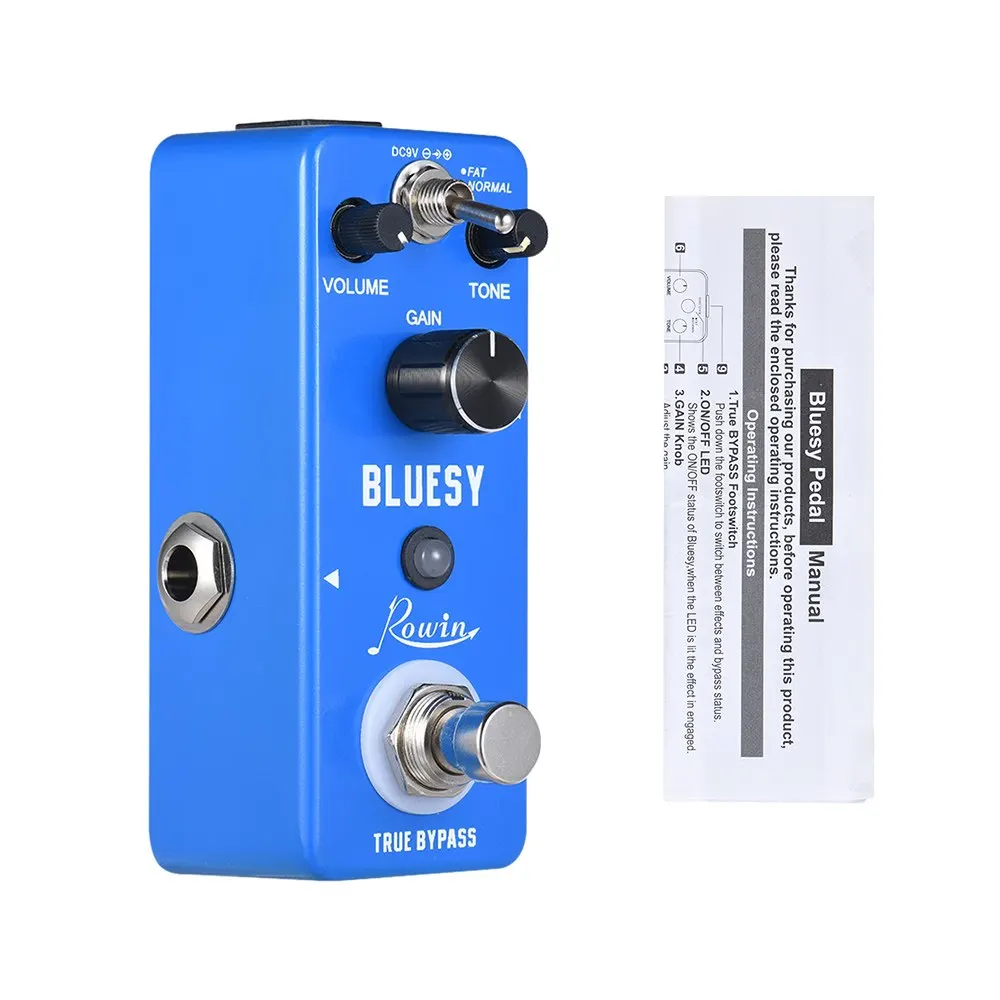 Rowin Bluesy Blues овердрайв для гитары эффект педаль из алюминиевого сплава оболочки истинный обход