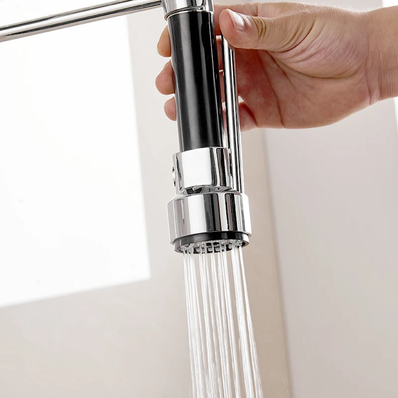 Fapully High Quality Chrome Finished Pull Out Spring Kitchen Faucet Swivel Spout 360 Degrees Vessel Sink Mixer Tap Hot and Cold Fapully High Quality Chrome Finished Pull Out Spring Kitchen Faucet Swivel Spout 360 Degrees Vessel Sink Mixer Tap Hot and Cold