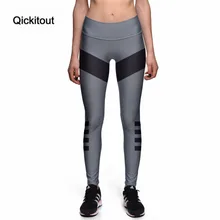 Qickitout леггинсы новое поступление серая полосатая клавиатура 3D принт модные женские новые брюки с высокой талией Леггинсы Брюки