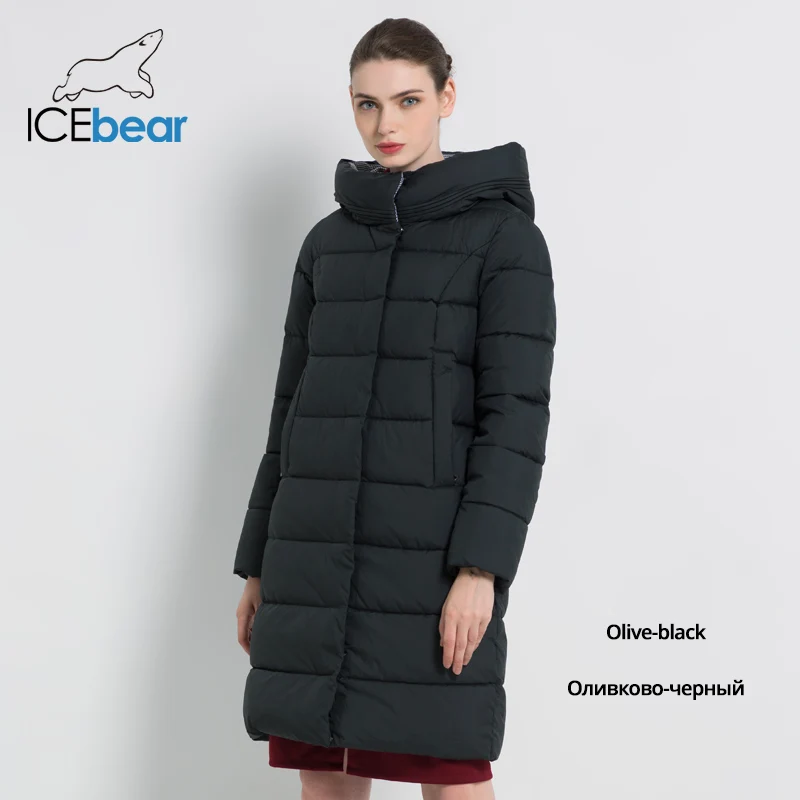 ICEbear New Winter Women's Coat Thick Warm Female Cotton Coat Female Hooded Jacket High Quality Women's Jacket GWD18259I - Цвет: G836