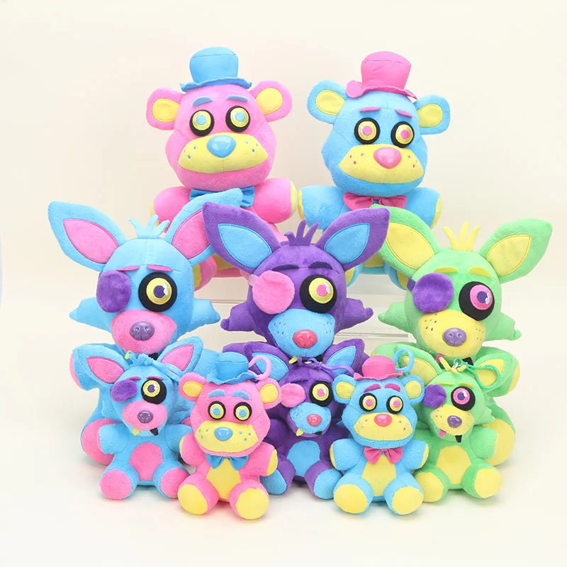 FNAF плюшевые куклы 15/25 см пять ночей у Фредди черный свет неоновый Фокси плюшевая