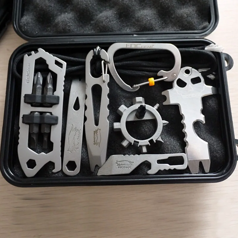 

Survival kit Set Outdoor Camping Travel Multifunction First aid SOS EDC Emergency Supplies Tactical for Wilderness Accessories