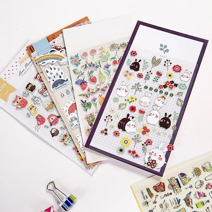 

1PCS Creative Cute Cartoon Gourmet Festival Children Stationery Stickers For DIY Albums Scrapbooking Diary Decoration Depicting