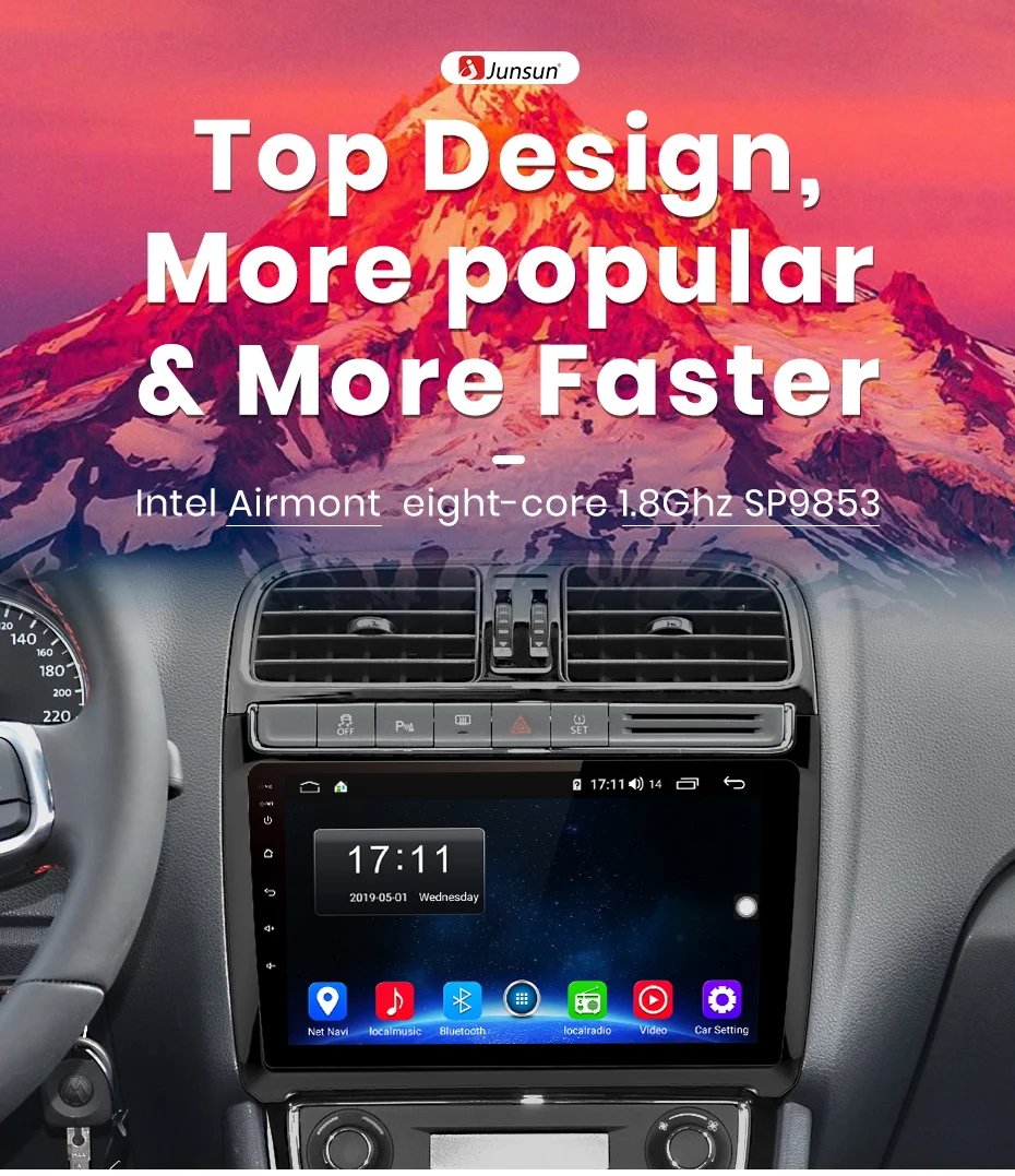 Junsun V1 pro 4G+ 64G CarPlay Android 9,0 DSP для POLO 2009- автомобильный Радио мультимедийный видеоплеер навигация gps RDS 2 din dvd