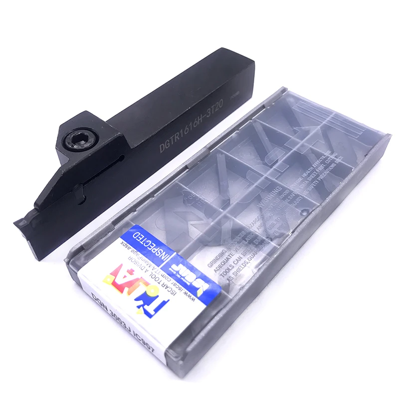 

10pcs ICSAR DGN 2002J IC907 / DGN 3003J 16mm*16mm grooving carbide insert + 1PC DGTR1616 2T18 / DGTR2020 grooving turning holder