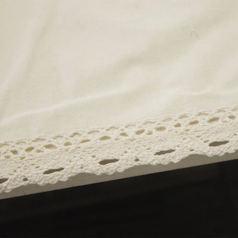  Beige 70% Linen Table Cover Rectangular Lace Edge Nappe Dustproof Tablecloth Home Wedding Party Dec