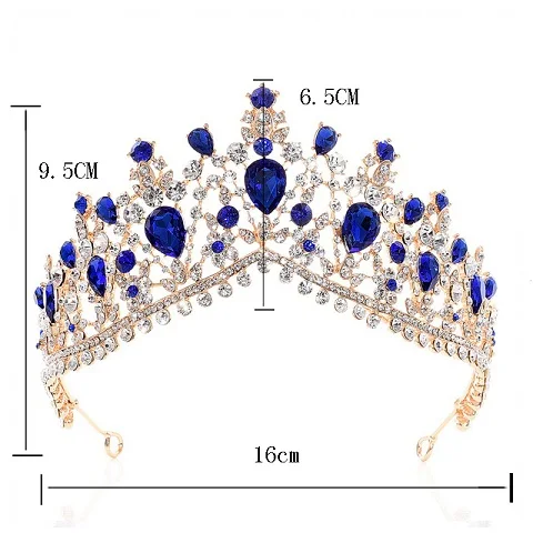 Grandes Europeus Coroas Tiara de Casamento Da Noiva Prata Banhado de Cristal Austríaco Grande Rainha Do Cabelo Do Casamento tiara Acessórios (4)