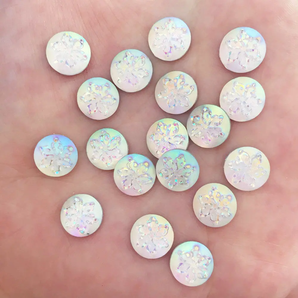 

New 100PCS AB Resin 10mm round flower Flat back bead Rhinestone scrapbook DIY Jewelry ornaments Accessories PF642*2