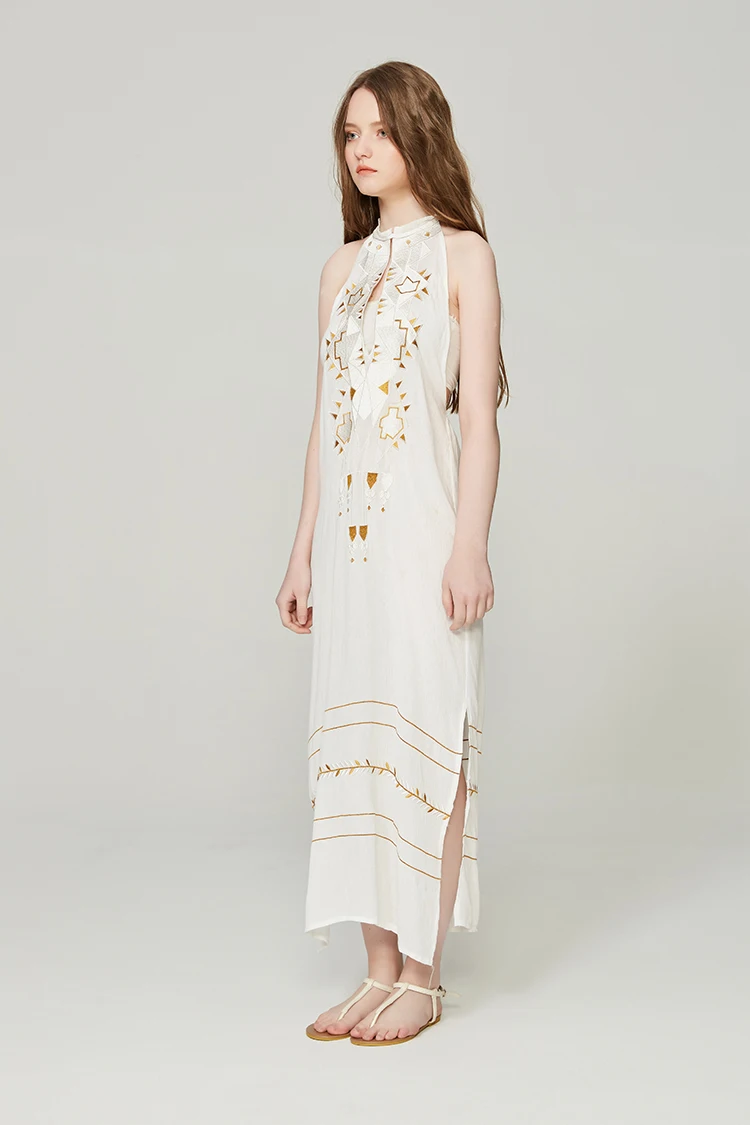 Чешские Boho Befree длиной макси Платья для вечеринок Для женщин летние Вышивка Sexy