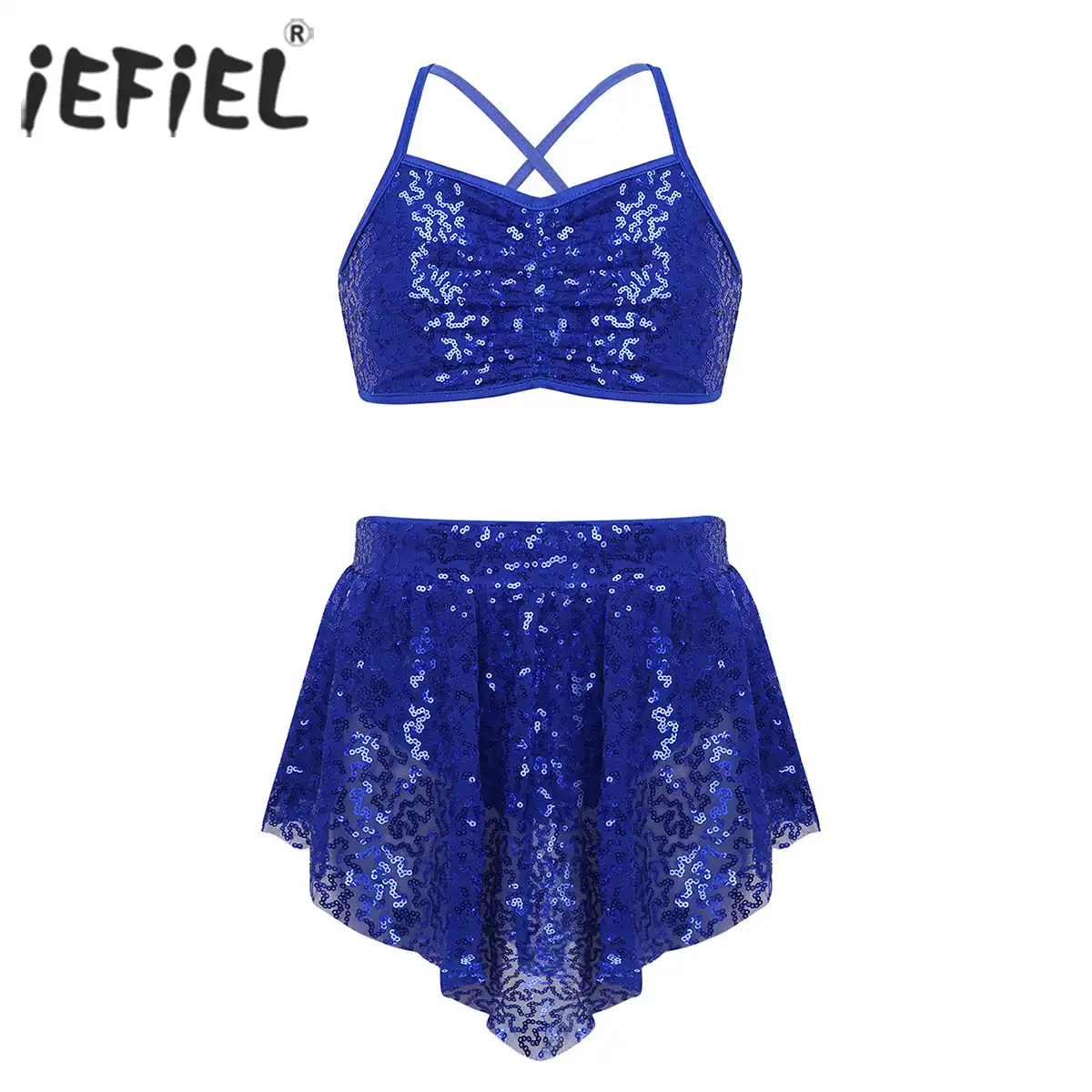 blue glitter crop top