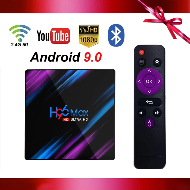

New Android 9.0 H96 max Smart TV BOX Rockchip RK3318 Quad Core 2g/4g RAM 16g/32g/64g RAM 2.4G/5G wifi 2.65Hz BT4.0 Set Top Box