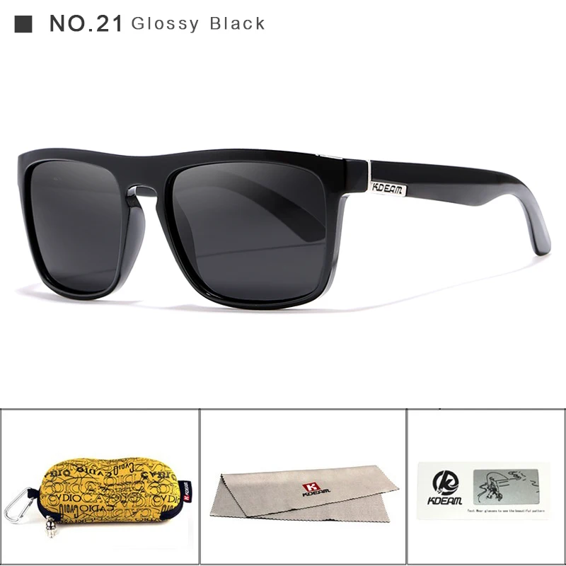 Бренд KDEAM солнцезащитные очки Для мужчин спортивные солнцезащитные очки Для женщин поляризованные зеркальные линзы площади кадра 11 Цвета UV400 с футляр KD156 - Цвет линз: C21