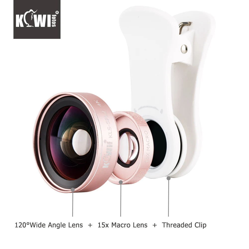 KIWI Smartphone Lens Wide Angle Macro Cell Phone Lenses 15x for Iphone 6/7/7plus/8/8x Samsung Sony Mobile Phone