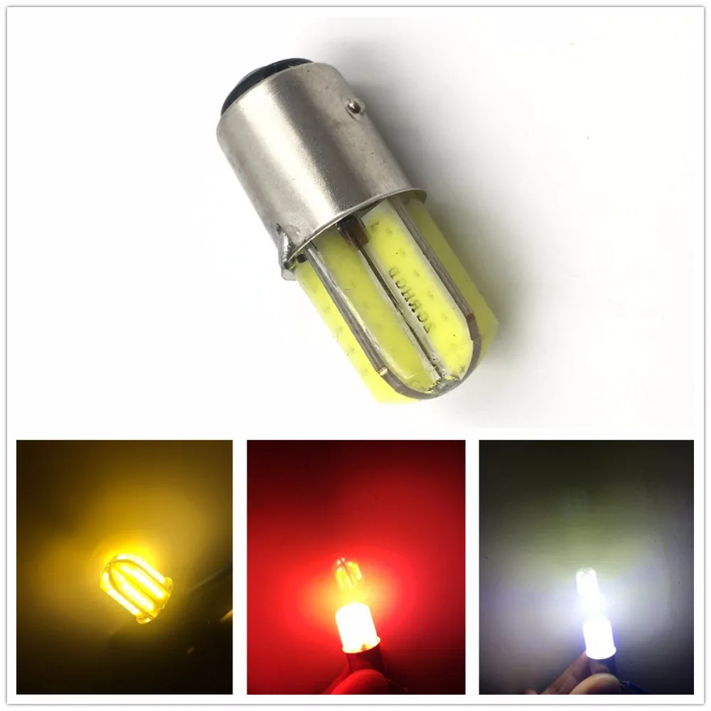 

S25 1157 BAY15D P21/5W COB 48 SMD Silica LED Yellow White Red 12V Turn Signal Light Brake Lamp Rear Indicator Bulb