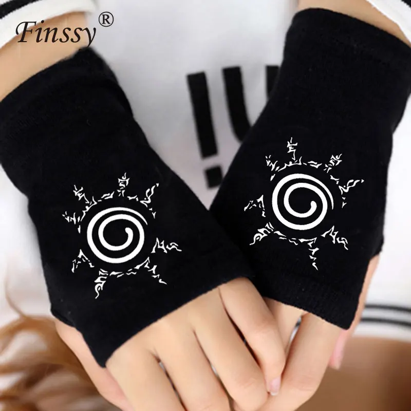 Аниме Токийский Гуль перчатки для мужчин женщин Хлопок Вязание наручные перчатки варежки любителей аниме аксессуары косплей без пальцев