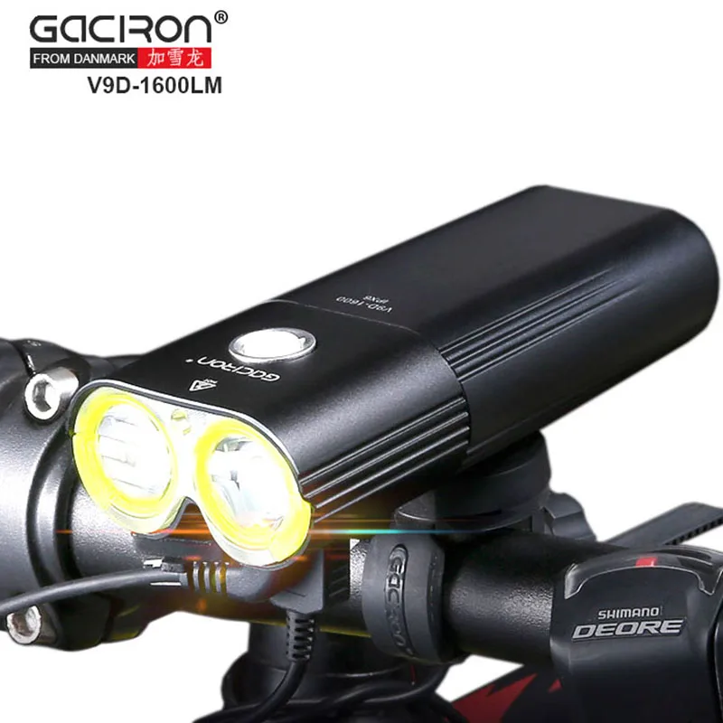 GACIRON V9D Cycling Front Lights Bike CREE L2 LED USB Rechargeable Bicycle Lights With W05 Rear