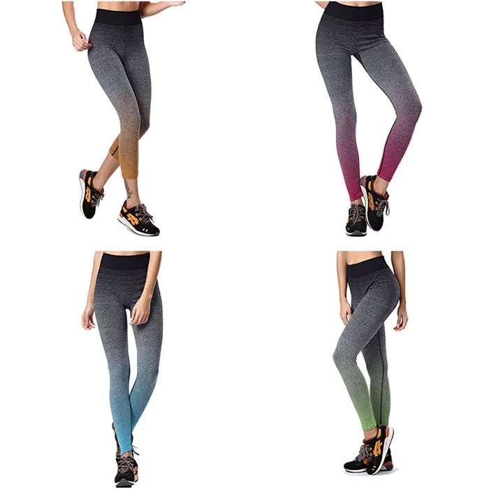 High Elasticity High Waist Leggings Seamless Workout Mayas Mujer Deporte Quick Dry Gradient Sports Leggings Tie Dye Women Skinny