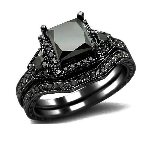 Кольцо свадебное с фианитом 6 мм 10 карат|fashion ring set|ring setwedding set |