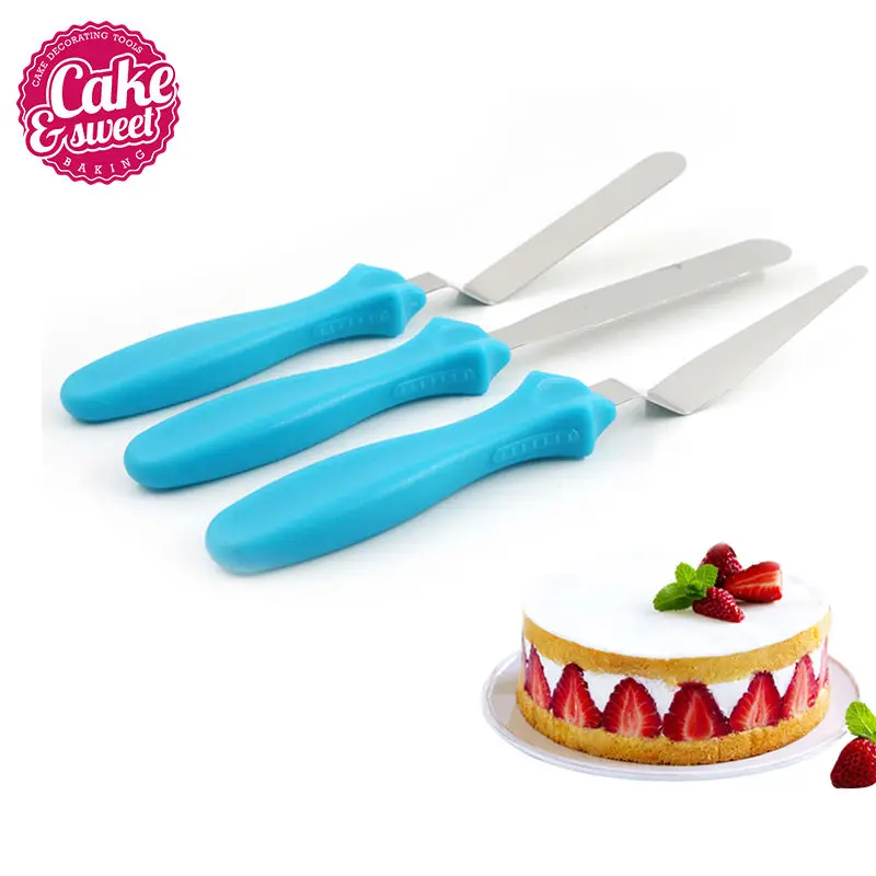 

3pcs/set Cream Knife Spatula Cranked / Angled Spatula Palette Knife Cake Decoration Tools Baking Pastry Spatula Bent