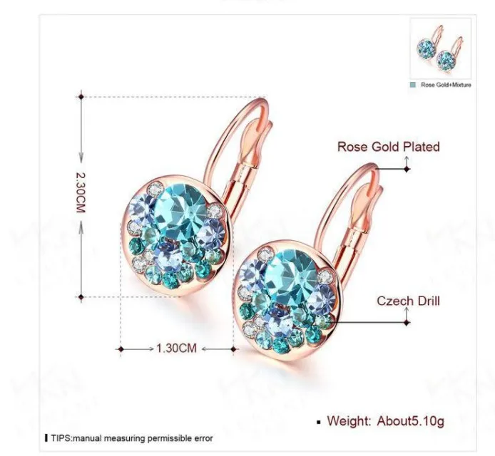 

2019 New RED Bella Crystal Earrings For Women Crystal From Bulgaria Fashion Stud Earrings wedding Jewelry Gift