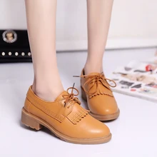 Модные женские туфли-оксфорды из искусственной кожи высокого качества с перфорацией типа «броги» на шнуровке