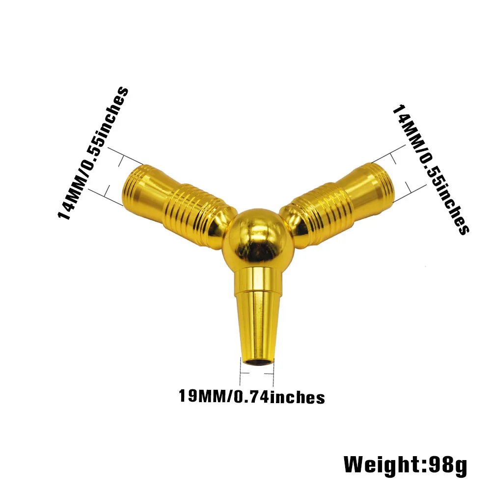 Большой один делит на два алюминиевых адаптер для кальяна втулка для кальяна Кальян chicha Narguile шланг Аксессуары для труб