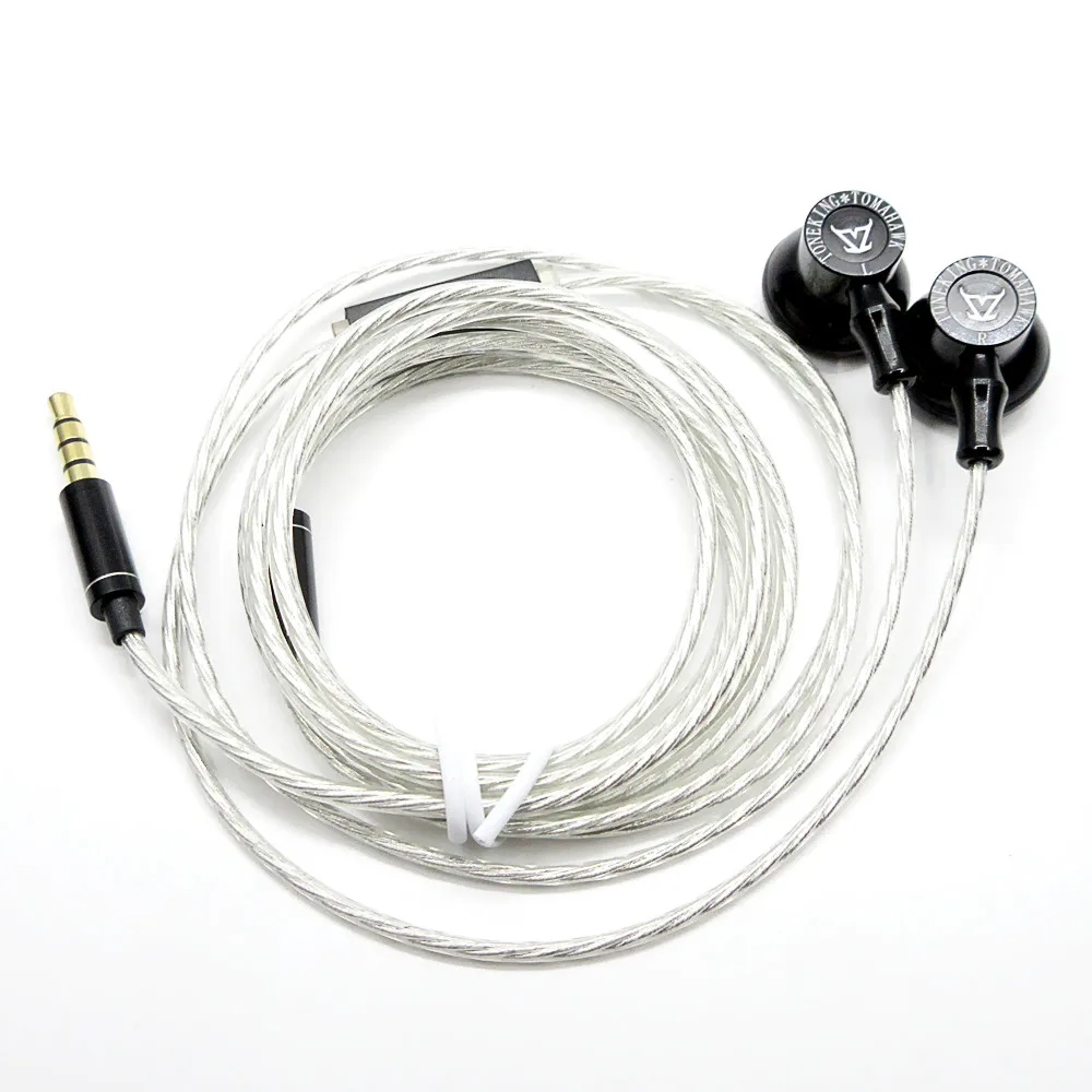 Black With Mic TONEKING Tomahawk наушники-вкладыши с плоской головкой HIFI наушники-вкладыши с высоким звуком, как MX985/MX980 E888/282 - Цвет: Black With Mic