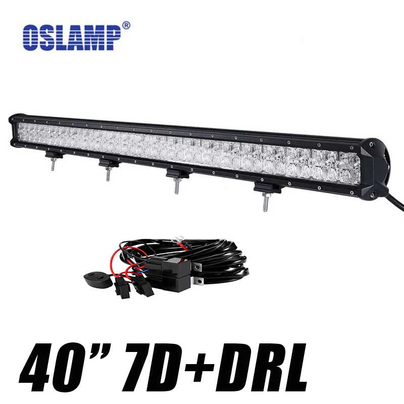 

Oslamp 7D 40inch 420W LED Light Bar Spot Flood Combo Beam DRL Offroad Bar Light for SUV ATV 4x4 4WD Truck Trailer Pickup 12v 24
