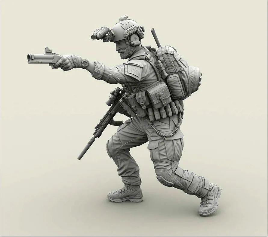 

1/35 Scale Modern US Seal Special Forces Grenade Launcher Miniatures Unpainted Resin Model Kit Figure Free Shipping