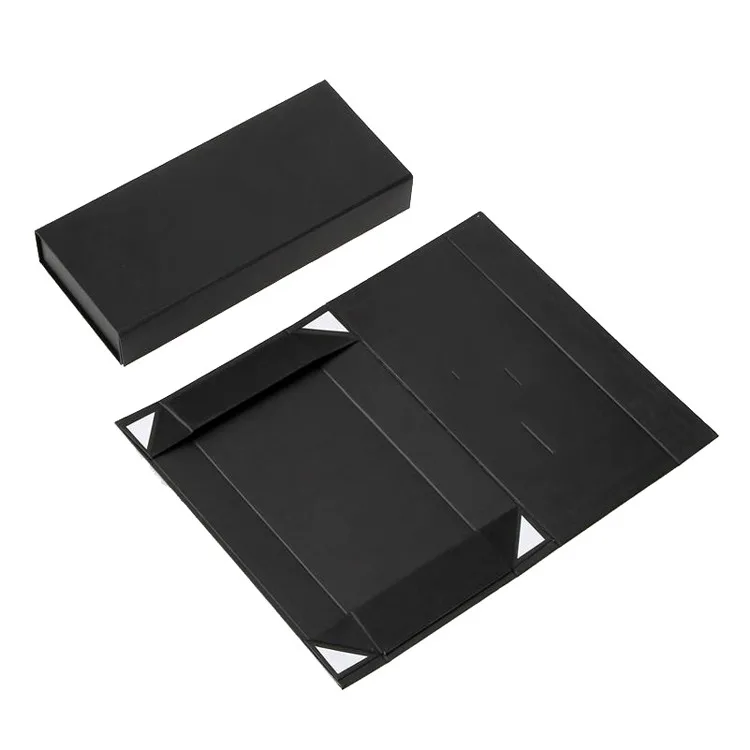 Глянцевая черная книга-форма отделка красота складной подарочная упаковка коробка хорошие коробки. BX2326