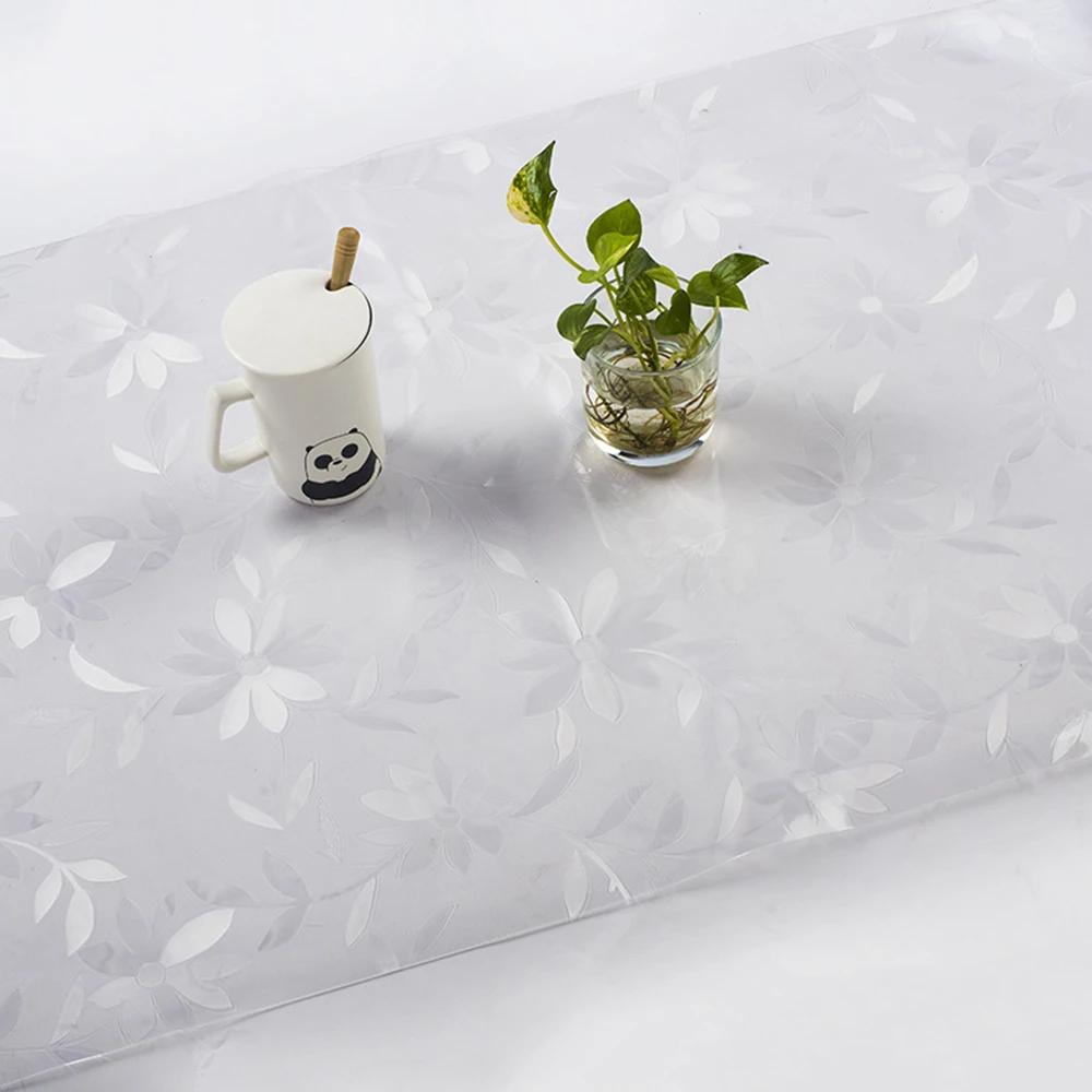 

New PVC Tablecloth 1.5mm Transparent Waterproof D' WaterTable Cover Protector Table Pad Mat Soft Glass for Kitchen Dinning Table