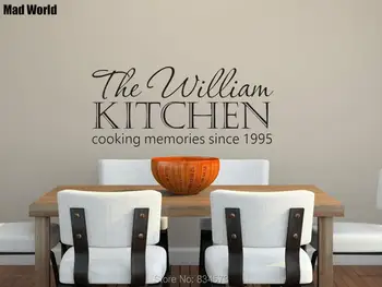 

PERSONALISED Family Kitchen Name & Date Words Wall Art Stickers Wall Decals Home Decoration Removable Room Decor Wall Stickers