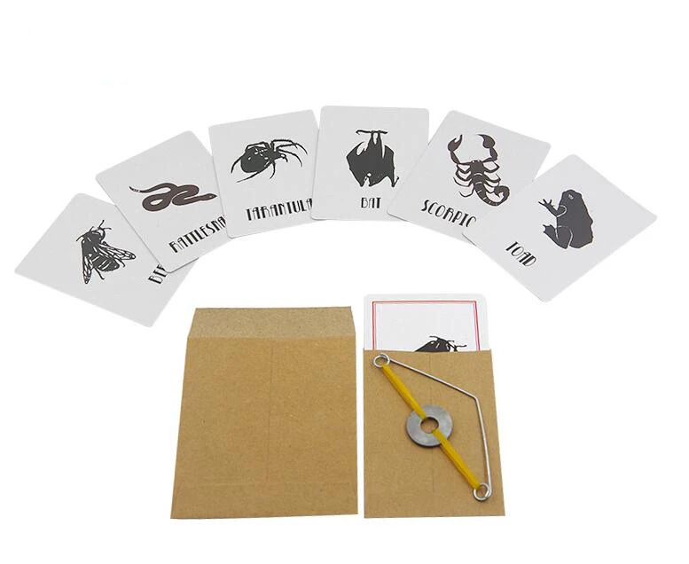 

1 Set Animal Prediction Danger Card Magic Tricks Select Card in Sealed Envelop Magica Close Up Street Props Toys for Children