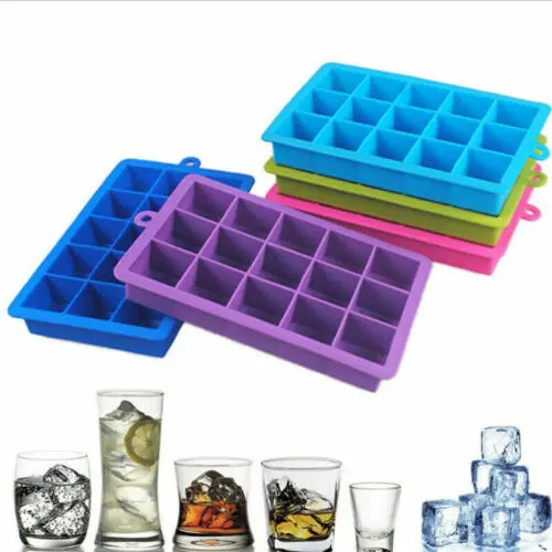 

2019 DIY 24 Grids Silicone Square Ice Cube Maker Tray Mould Large Mold Ice Cube Mold 3x3x3CM