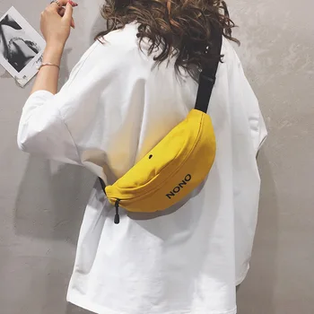 

Unisex Sports Canvas Waist Bag Embroidery Women Fanny Packs Chest Bag Portable Travel Shoulder Crossbody Bags bolsas feminina