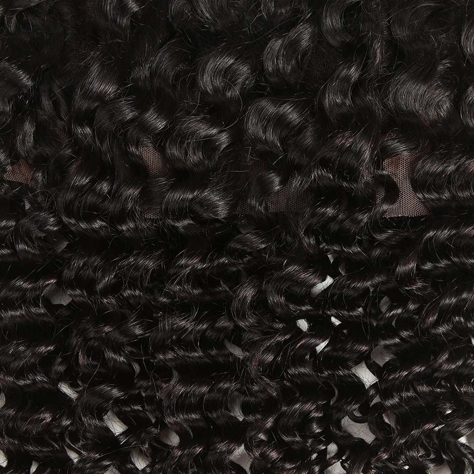 Sleek Brazilian Deep Wave 360 Lace Frontal Closure 100% Remy Human Hair Natural Color Free Part Top Closures 10 to 20 Inches