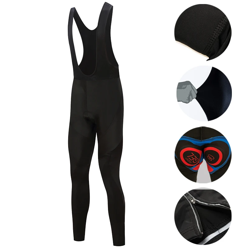 Maisaily cycling pants Gibson Padded Coolmax Gel Winter Thermal Long Cycling Bib Pants Fleece MTB Bike Bicycle Racing Bib Shorts