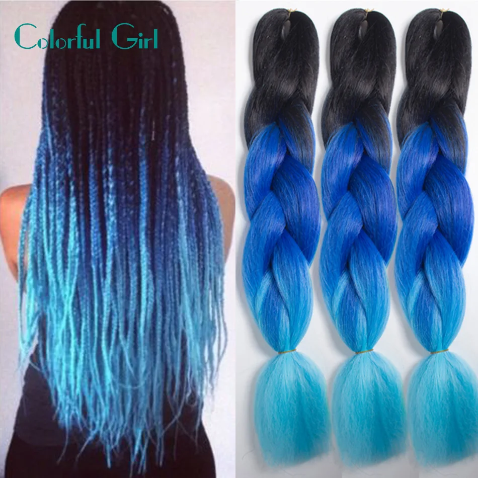 Synthetic Two Tone High Temperature Fiber Jumbo Braid Hair 24Inch