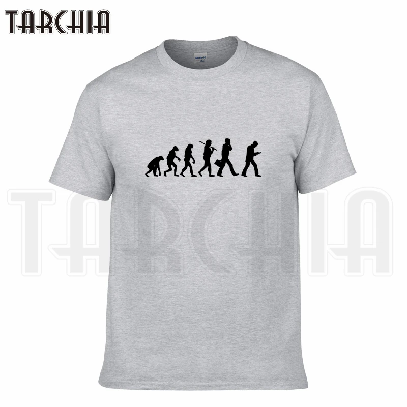 TARCHIA 2021 Новая летняя брендовая футболка Evolution 3c Хлопковая мужская повседневная с