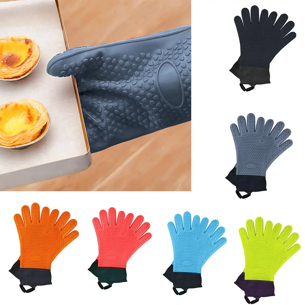 1 пара перчатки для духовки устойчивые силиконовые перчатки для выпечки Кулинария Нескользящие перчатки кухонные аксессуары для